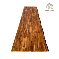 Wood&Sens Plan de travail Acacia massif bord naturel huilé L.250 X P.65 cm, Ep.36 mm