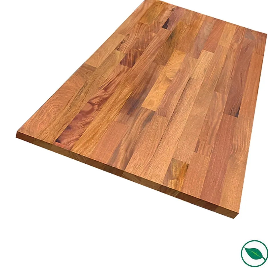 Forestea Plan de travail acajou massif huilé lamellé collé abouté 2500 x 650 x 36 mm