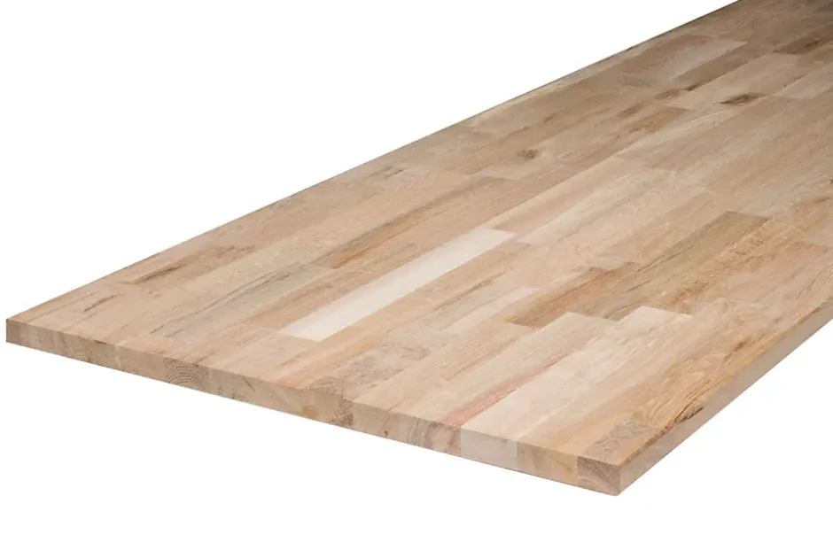Wood&Sens Plan de travail bois massif Chêne lamellé abouté L.200 X P.65 cm, Ep.36 mm