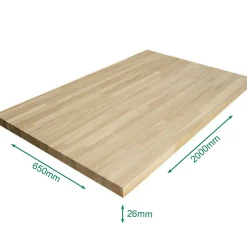 Forestea Plan de travail Chêne massif lamellé collé abouté 2000 x 650 x 26 mm