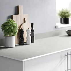 GoodHome Plan de travail compact 1 face blanc / 1 face aspect pierre Nepeta L.300 x l.62 x Ép.1,2 cm