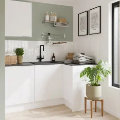GoodHome Plan de travail compact aspect marbre gris Nepeta L.300 x l.62 x Ép.1,2 cm