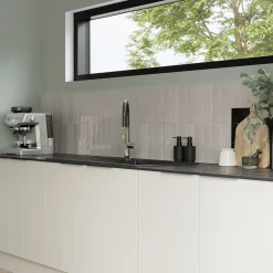 GoodHome Plan de travail compact aspect marbre gris Nepeta L.300 x l.62 x Ép.1,2 cm