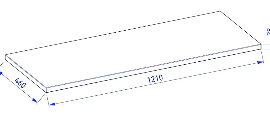 Furnidea Plan de travail en bois chêne massif naturel 120 cm pour meuble de salle de bain* Plan De Travail Salle De Bains