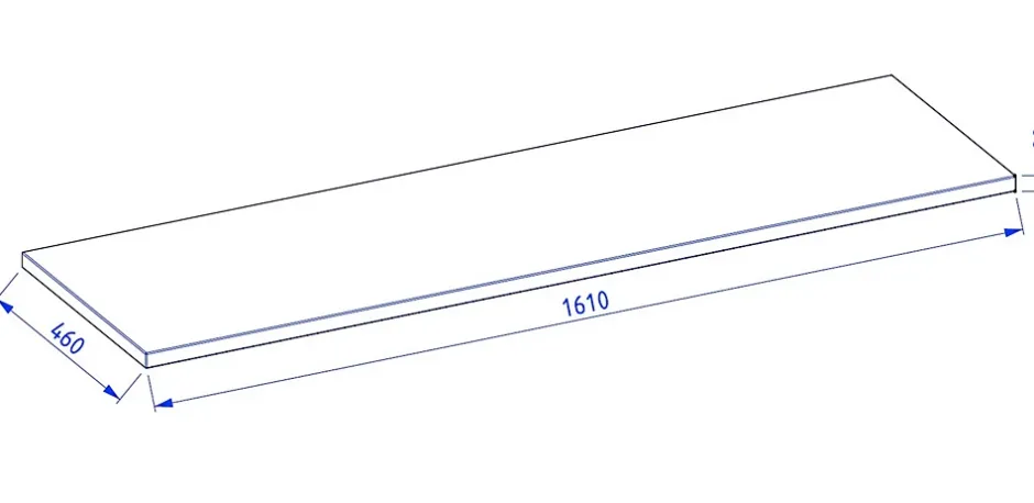 Furnidea Plan de travail en bois chêne massif naturel 160 cm pour meuble de salle de bain* Plan De Travail Salle De Bains