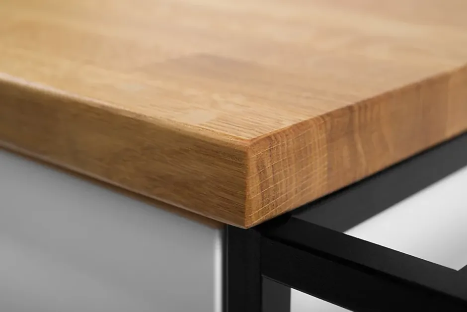 Furnidea Plan de travail en bois chêne massif naturel 160 cm pour meuble de salle de bain* Plan De Travail Salle De Bains