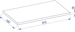 Furnidea Plan de travail en bois chêne massif naturel 80 cm pour meuble de salle de bain