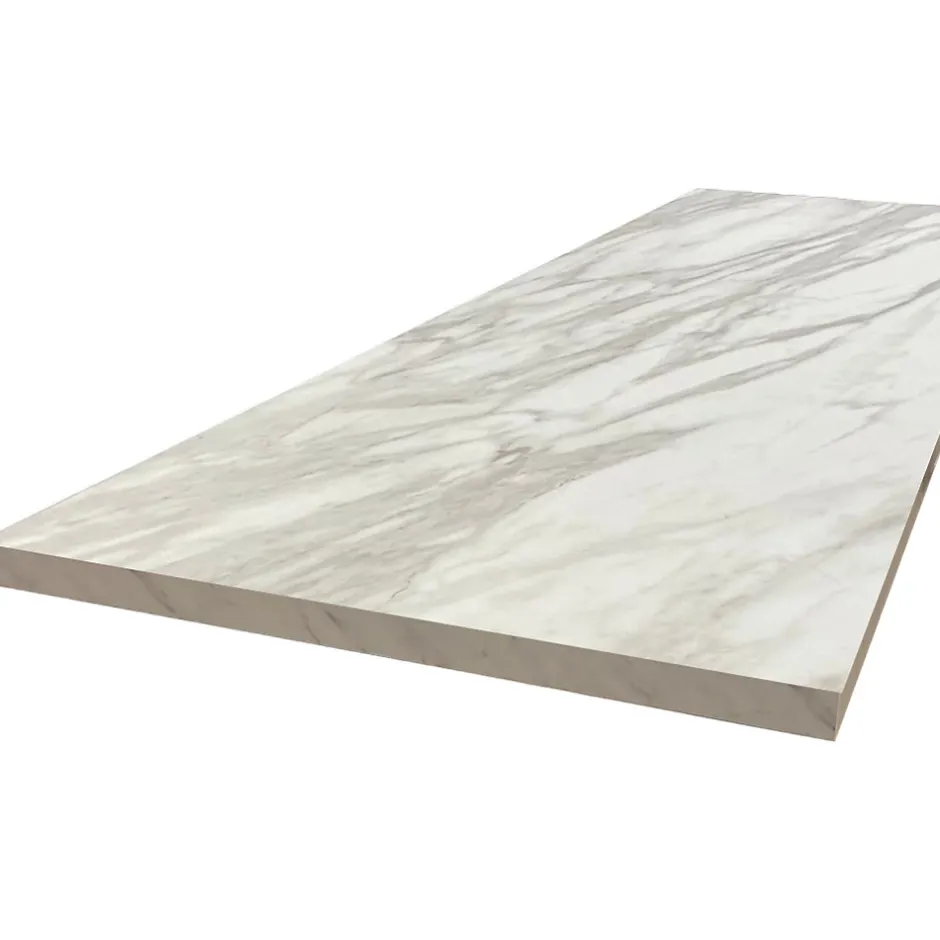Forestea Plan de travail ilot central stratifié HPL marbre blanc 1600 x 900 x 38 mm* Plan De Travail Buanderie