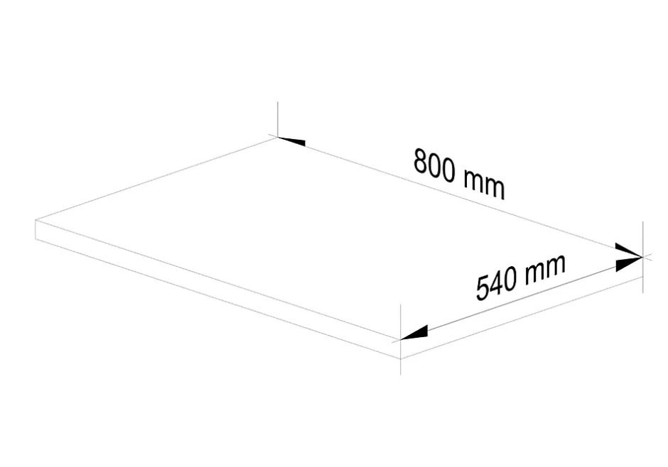 Akord Furniture Factory Plan de travail pour la cuisine AKORD S80 LIMA Blanc 80 cm couleur Blanc 80x54x3,2 cm
