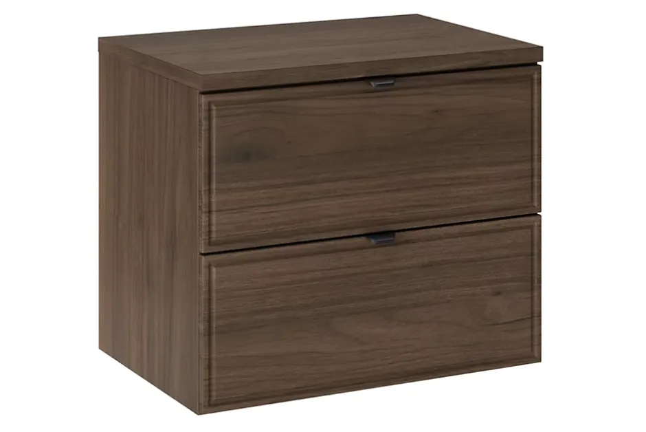 Furnidea Plan de travail pour meuble de salle de bain TERRA VILLA coloris noyer foncé 60 cm* Plan De Travail Salle De Bains