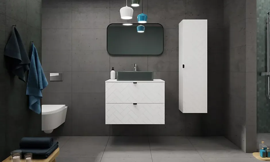Furnidea Plan de travail pour meuble de salle de bain VENA FLOW blanc mat 80 cm