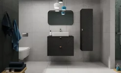 Furnidea Plan de travail pour meuble de salle de bain VENA FLOW noir mat 80 cm* Plan De Travail Salle De Bains