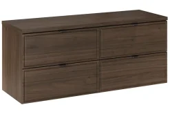 Furnidea Plan de travail pour meuble de salle de bain TERRA VILLA coloris noyer foncé 120 cm* Plan De Travail Salle De Bains