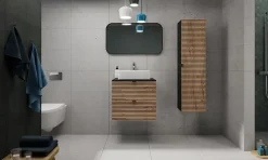 Furnidea Plan de travail pour meuble de salle de bain VENA FLOW noir mat 60 cm
