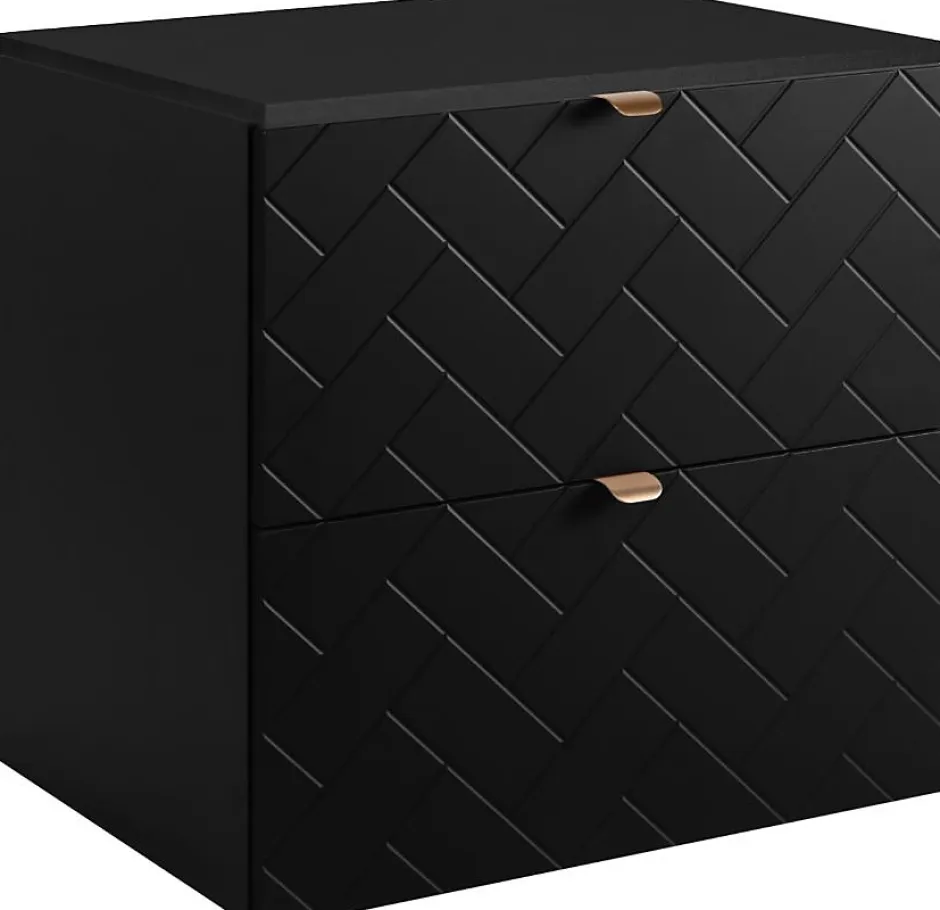 Furnidea Plan de travail pour meuble de salle de bain VENA FLOW noir mat 60 cm