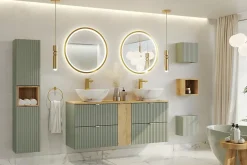 Furnidea Plan de travail pour meuble de salle de bain LINE REED GREEN vert SAUGE 60 cm* Plan De Travail Salle De Bains