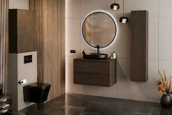 Furnidea Plan de travail pour meuble de salle de bain TERRA VILLA coloris noyer foncé 80 cm* Plan De Travail Salle De Bains