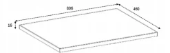 Furnidea Plan de travail pour meuble de salle de bain VENA FLOW chêne Craft 80 cm