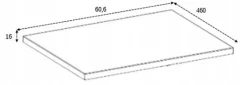 Furnidea Plan de travail pour meuble de salle de bain SIMPLE en chêne clair 60 cm