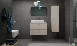 Furnidea Plan de travail pour meuble de salle de bain VENA FLOW cachemire mat 60 cm* Plan De Travail Salle De Bains