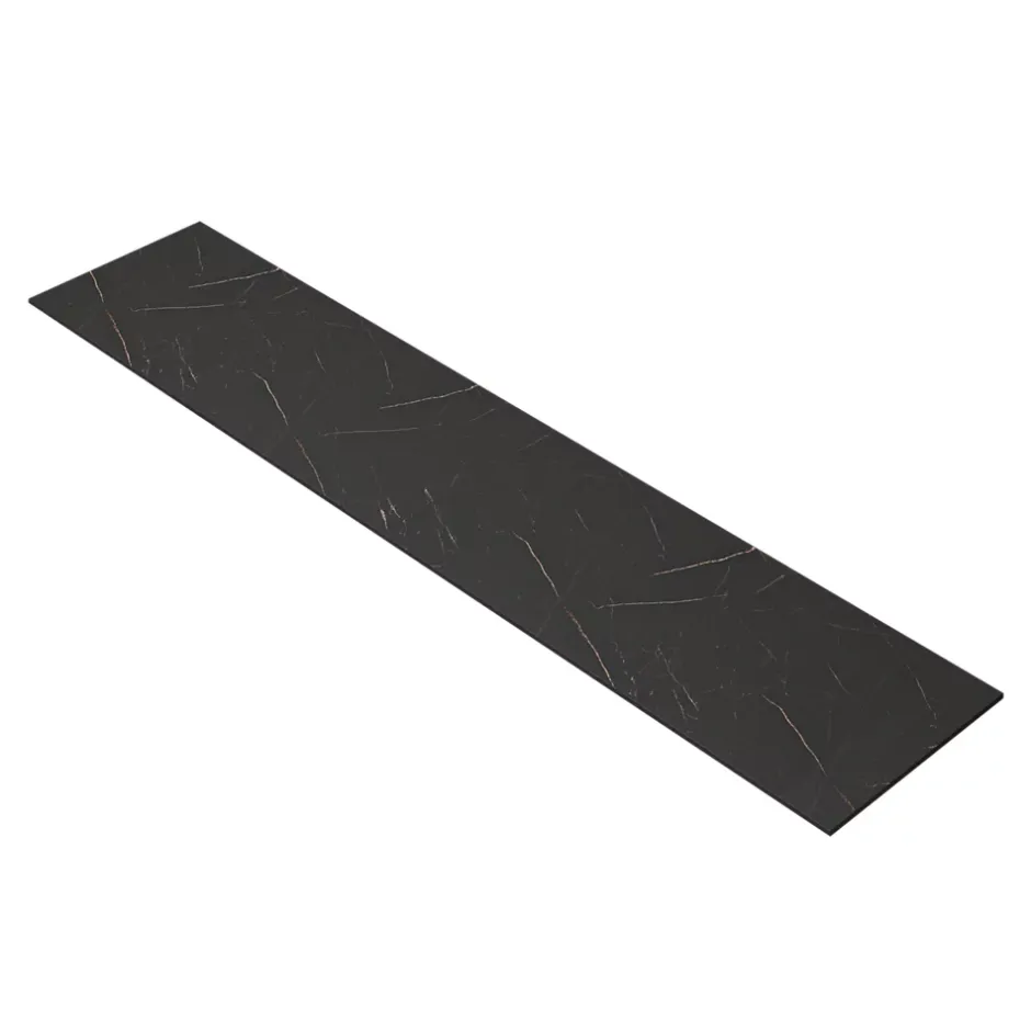 GoodHome Plan de travail réversible compact 1 face aspect marbre noir / 1 face noir mat Nepeta L.300 x l.62 x Ép.1,2 cm