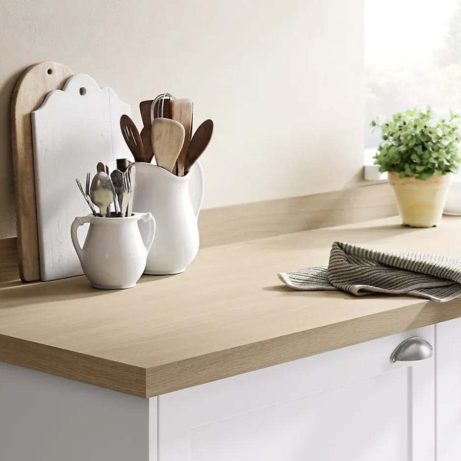 GoodHome Plan de travail stratifié aspect bois clair Kala L.300 x l.62 x Ép.3,8 cm* Plan De Travail Buanderie