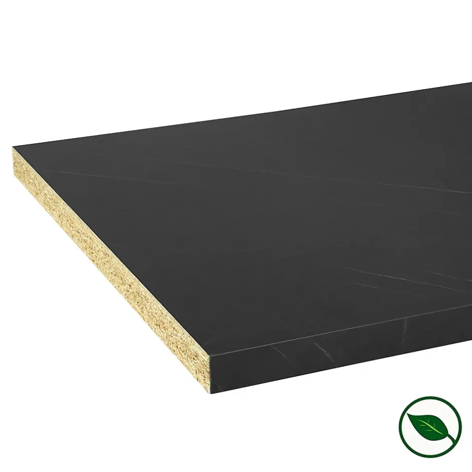 Forestea Plan de travail stratifié CPL Marbre noir 3040 x 640 x 38 mm* Plan De Travail Buanderie