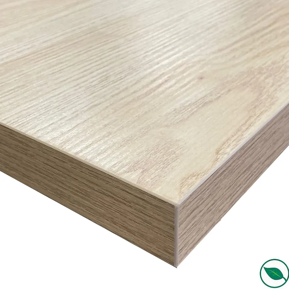 Forestea Plan de travail stratifié HPL chêne clair 3000 x 650 x 38 mm