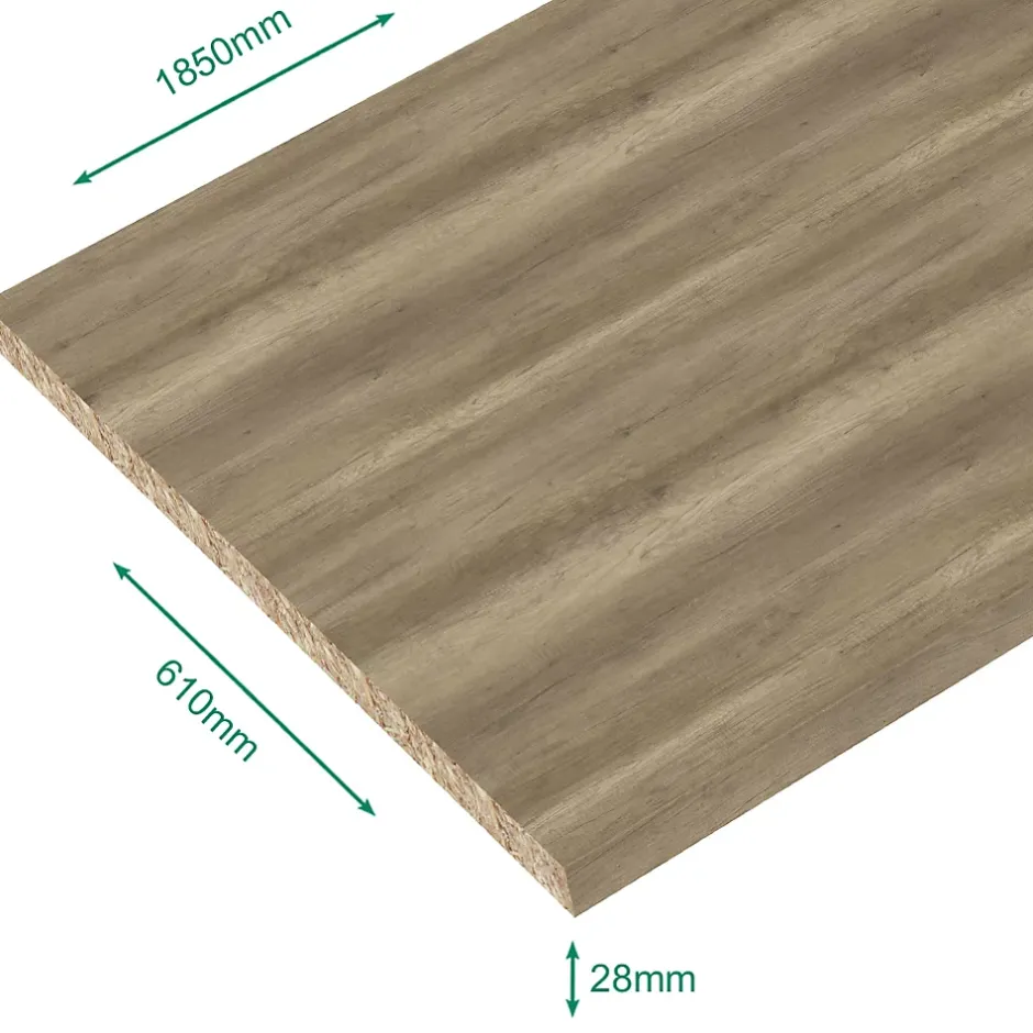 Forestea Plan de travail stratifié ambiance chêne authentique 1850 x 610 x 28 mm