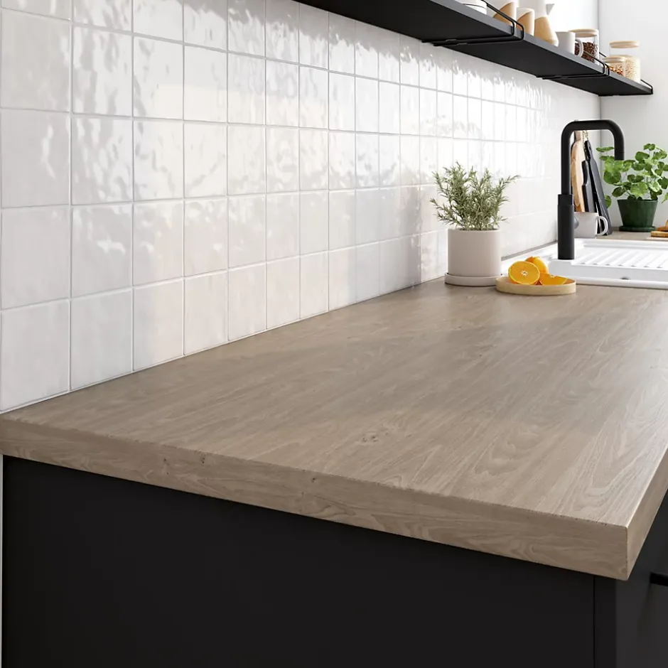 GoodHome Plan de travail stratifié aspect chêne bastide Kabsa L.300 x l.62 x Ép.3,8 cm* Plan De Travail Buanderie