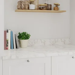 Plan de travail stratifié aspect marbre beige GoodHome Berberis L.300 x Ép.3,8 cm
