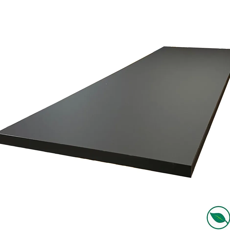 Forestea Plan de travail stratifié HPL noir mat 2000 x 650 x 38 mm