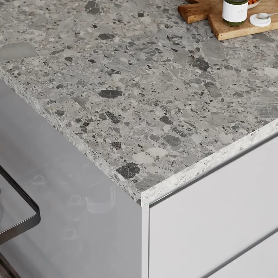 GoodHome Plan de travail stratifié décor ceppo gris Berberis L.300 x Ép.3,8 cm* Plan De Travail Buanderie