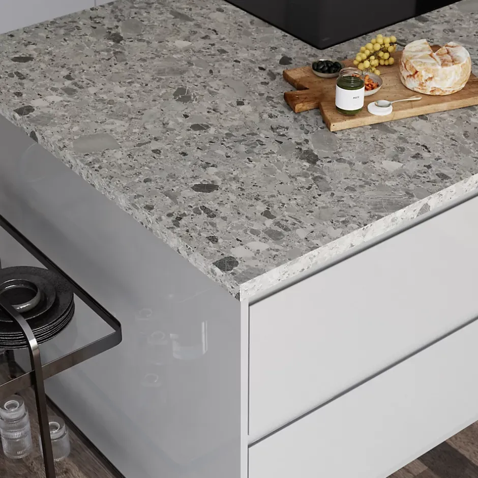 GoodHome Plan de travail stratifié décor ceppo gris Berberis L.300 x Ép.3,8 cm* Plan De Travail Buanderie