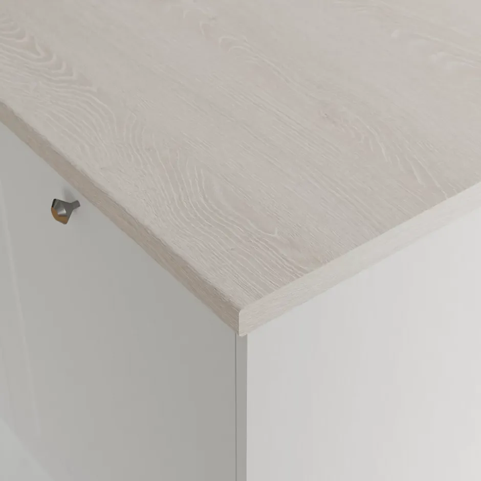 GoodHome Plan de travail stratifié aspect bois blanc Kabsa L.300 x l.62 x Ép.3,8 cm* Plan De Travail Buanderie