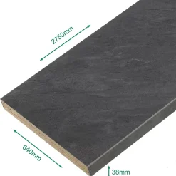 Forestea Plan de travail stratifié ardoise foncé 2750 x 640 x 38 mm* Plan De Travail Buanderie