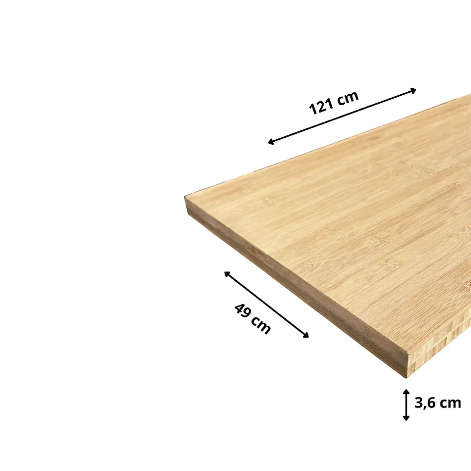 Wood&Sens Plan de vasque Bambou Pré-Huilé bois massif, l.121 x H.49 cm, Ep.36 mm* Plan De Travail Salle De Bains