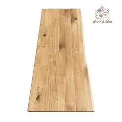 Wood&Sens Plan de vasque Chêne Pré-Huilé bois bord naturel, l.121 x H.49 cm, Ep.40 mm