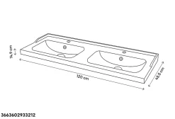 GoodHome Plan double vasque blanc en céramique l.120 cm Lana