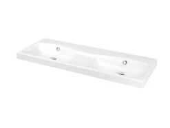 GoodHome Plan double vasque en résine blanc Mila 120 cm* Plan Double Vasque