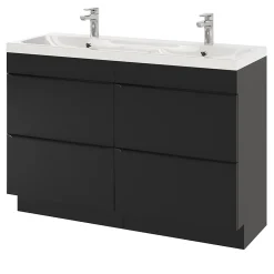 GoodHome Plan double vasque en résine blanc Mila 120 cm* Plan Double Vasque