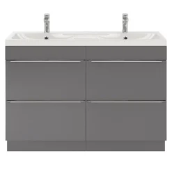 GoodHome Plan double vasque en résine blanc Mila 120 cm* Plan Double Vasque