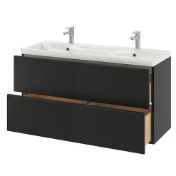 GoodHome Plan double vasque en résine blanc Mila 120 cm* Plan Double Vasque