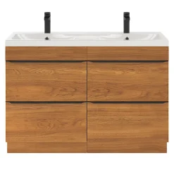 GoodHome Plan double vasque en résine blanc Mila 120 cm* Plan Double Vasque
