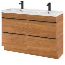 GoodHome Plan double vasque en résine blanc Mila 120 cm* Plan Double Vasque