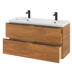 GoodHome Plan double vasque en résine blanc Mila 120 cm* Plan Double Vasque