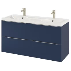 GoodHome Plan double vasque en résine blanc Mila 120 cm* Plan Double Vasque