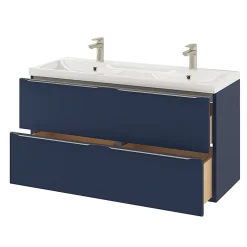 GoodHome Plan double vasque en résine blanc Mila 120 cm* Plan Double Vasque