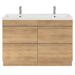 GoodHome Plan double vasque en résine blanc Mila 120 cm* Plan Double Vasque