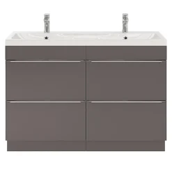 GoodHome Plan double vasque en résine blanc Mila 120 cm* Plan Double Vasque
